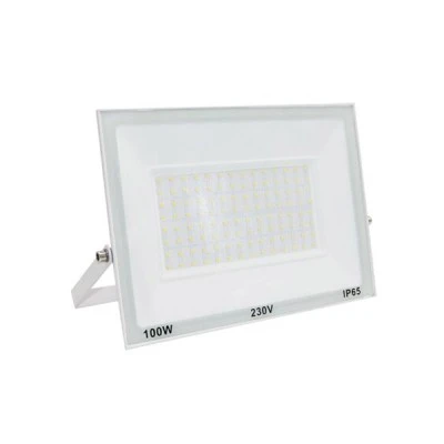 Προβολεάς LED SMD 100W 230V 3000K θερμό λευκό φως IP65 λευκό χρώμα 
