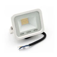 Προβολέας Led SMD 230V 10W με θερμό λευκό φως 900lm 120° λευκό σώμα αλουμινίου IP65