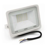 Προβολέας Led SMD 230V 10W με θερμό λευκό φως 900lm 120° λευκό σώμα αλουμινίου IP65