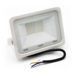 Προβολέας Led SMD 230V 10W με θερμό λευκό φως 900lm 120° λευκό σώμα αλουμινίου IP65