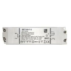 Μετασχηματιστής ηλεκτρονικός με DIMMER αφής 230V-12VAC από 20W έως 105W με προστασία Μετασχηματιστής ηλεκτρονικός με DIMMER αφής 230V-12VAC από 20W έως 105W με προστασία