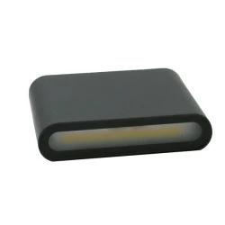 Φωτιστικό LED επίτοιχο αλουμινίου 6W CCT 350lm διπλής κατεύθυνσης οβάλ IP54 σε απόχρωση γραφίτη 