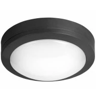 Πλαφονιέρα led pc στρόγγυλη μαύρη Ø170mm 8W 230V 3000k θερμό λευκό φως εξωτερικού χώρου IP65