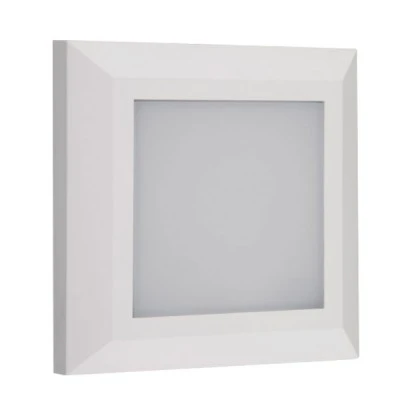 Led πλαφονιέρα τετράγωνη πλαστική λευκή d125mm 4W 3000k θερμό λευκό φως εξωτερικού χώρου IP65