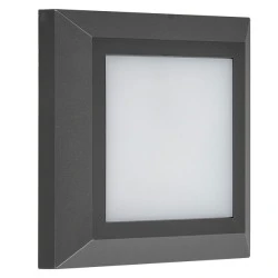 Led πλαφονιέρα τετράγωνη πλαστική γραφίτης d125mm 4W 230V θερμό λευκό φως 3000k στεγανή IP65 Led πλαφονιέρα τετράγωνη πλαστική γραφίτης d125mm 4W 230V θερμό λευκό φως 3000k στεγανή IP65