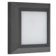 Led πλαφονιέρα τετράγωνη πλαστική γραφίτης d125mm 4W 230V θερμό λευκό φως 3000k στεγανή IP65