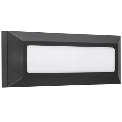 Led επίτοιχο φωτιστικό ορθογώνιο γραφίτης 4W 3000k θερμό λευκό φως στεγανό IP65 εξωτερικού χώρου