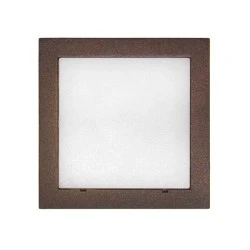 Led φωτιστικό αλουμινίου επίτοιχο τετράγωνο 1W 230V 16led θερμό φως σαγρέ σκουριά στεγανό IP54