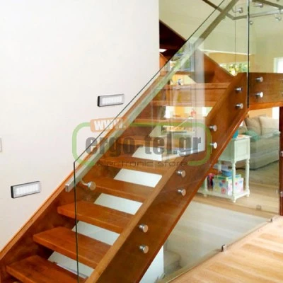 Led φωτιστικό επίτοιχο ορθογώνιο 121x51mm γκρι χρώμα 0.6W 230V θερμό φως στεγανό IP54