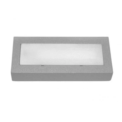 Led φωτιστικό επίτοιχο ορθογώνιο 121x51mm γκρι χρώμα 0.6W 230V θερμό φως στεγανό IP54