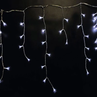 200 χριστουγεννιάτικα λαμπάκια led mini βροχή IP44 ψυχρό φως με πρόγραμμα και διάφανο καλώδιο