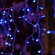 200 χριστουγεννιάτικα λαμπάκια led mini γιρλάντα IP44 μπλε φως με πρόγραμμα και διάφανο καλώδιο
