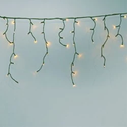 100 χριστουγεννιάτικα λαμπάκια led γιρλάντα πρόγραμμα και σταθερά με πράσινο καλώδιο θερμό φως IP44