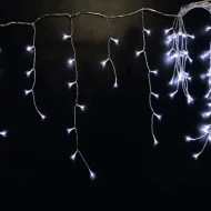 100Led χριστουγεννιάτικα λαμπάκια γιρλάντα επεκτεινόμενα με πρόγραμμα ψυχρό φως διάφανο καλώδιο IP44 (χωρίς καλώδιο τροφοδοσίας)