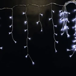 100Led χριστουγεννιάτικα λαμπάκια γιρλάντα επεκτεινόμενα με πρόγραμμα ψυχρό φως διάφανο καλώδιο IP44 (χωρίς καλώδιο τροφοδοσίας)