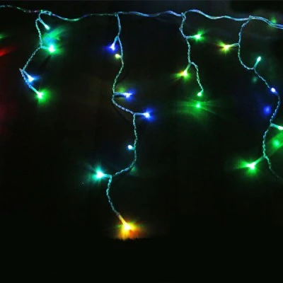 100led χριστουγεννιάτικα λαμπάκια γιρλάντα επεκτεινόμενα πολύχρωμα με πρόγραμμα & διάφανο καλώδιο (χωρίς καλώδιο τροφοδοσίας)