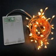 50 micro led μπαταρίας σταθερά με χάλκινο σύρμα 2200k θερμό φως εσωτερικού χώρου IP20
