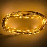 100 micro led λαμπάκια σε ασημί σύρμα με πρόγραμμα θερμό φως εσωτερικής και εξωτερικής χρήσης IP44