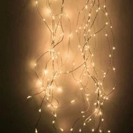 100 micro led λαμπάκια σε ασημί σύρμα με πρόγραμμα θερμό φως εσωτερικής και εξωτερικής χρήσης IP44