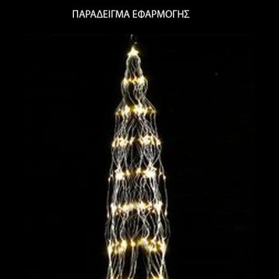 100 micro led λαμπάκια σε ασημί σύρμα με πρόγραμμα ψυχρό φως εσωτερικής και εξωτερικής χρήσης IP44