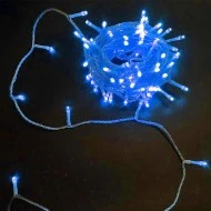 100 χριστουγεννιάτικα mini led μπλε φως σε πλεξούδα επεκτεινόμενη & διάφανο καλώδιο IP44 (χωρίς καλώδιο τροφοδοσίας)