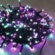 300 χριστουγεννιάτικα mini led RGB φως με πρόγραμμα σε πλεξούδα & πράσινο καλώδιο IP44