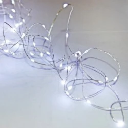 200 micro led λαμπάκια με πρόγραμμα ψυχρό φως ασημί σύρμα εσωτερικής και εξωτερικής χρήσης IP44