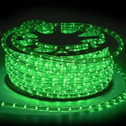 Φωτοσωλήνας led 230V Φ13mm στρόγγυλος μονοκάναλος διάφανος 36led/m πράσινο φως