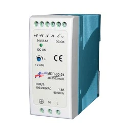 Τροφοδοτικό ράγας 60W 2.5A για ταινίες και λάμπες led 230V 24VDC