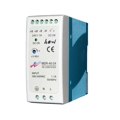 Τροφοδοτικό ράγας 40W 1.7A 230V στα 24VDC για ταινίες και λάμπες led