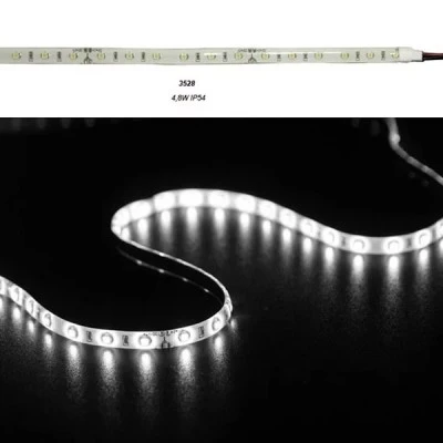 Led ταινία 5m 4.8W/m 12VDC ψυχρό λευκό φως στεγανή IP54 αυτοκόλλητη 60LED3528/m Led ταινία 5m 4.8W/m 12VDC ψυχρό λευκό φως στεγανή IP54 αυτοκόλλητη 60LED3528/m