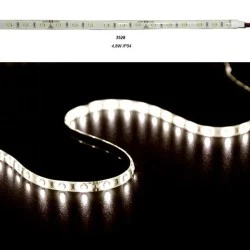 Led ταινία 5m 4.8W/m 12VDC θερμό λευκό φως IP54 στεγανή αυτοκόλλητη 60LED3528/m