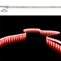 Led ταινία 5m 4.8W/m 12VDC κόκκινο φως IP54 στεγανή αυτοκόλλητη κατάλληλη για κρυφό φωτισμό