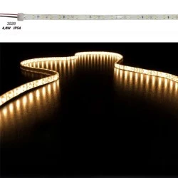 Led ταινία 5m 4.8W/m 12VDC κίτρινο-πορτοκαλί φως IP54 στεγανή αυτοκόλλητη 60LED3528/m