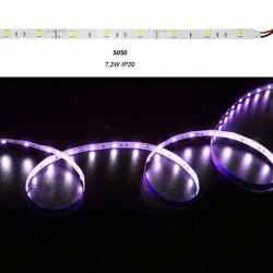 Led ταινία 5m 7.2W/m 12VDC RGB (εναλλαγής χρωμάτων) IP20 μη στεγανή αυτοκόλλητη 30LED5050/m