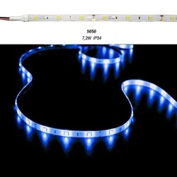 Led ταινία 5m 12VDC 7.2W/m μπλε φως IP54 στεγανή αυτοκόλλητη ιδανική για κρυφό φωτισμό