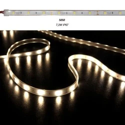 Led ταινία αδιάβροχη 5m 12VDC 7,2W/m θερμό λευκό φως IP67 στεγανή 30LED5050/m