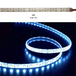 Led ταινία 5m αδιάβροχη 24VDC 14,4W/m μπλε φως IP67 στεγανή 60LED5050/m