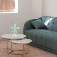 Ανεμιστήρας επιτραπέζιος Φ34cm 220V 12W με μανταλάκι και 5 μαλακές φτερωτές σε λευκό-μέντα χρώμα Ανεμιστήρας επιτραπέζιος Φ34cm 220V 12W με μανταλάκι και 5 μαλακές φτερωτές σε λευκό-μέντα χρώμα