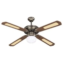 Ανεμιστήρας οροφής 70W 230V με φως E27 καφέ-χρυσό Φ132cm με τηλεχειριστήριο και 3 ταχύτητες