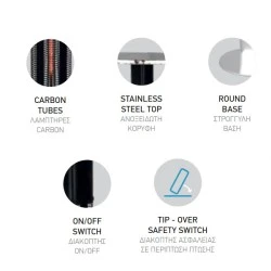 Θερμαινόμενο τραπέζι 1000W 40x40x1,11 Carbon Tube κάλυψη έως 10m² εξωτερικού χώρου IP55