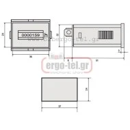 Ωρομετρητής πόρτας πίνακα VEMER HM30-230 230VAC ανάλυση 1/100h 36x24mm