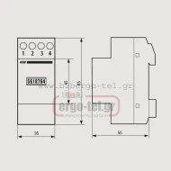 Ωρομετρητής ράγας VEMER HMD-230 230VAC 2module ανάλυση 1/100h