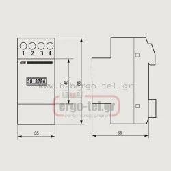 Ωρομετρητής ράγας VEMER HMD-1236 12-36VDC 2module ανάλυση 1/100h
