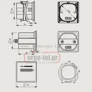 Ωρομετρητής πόρτας πίνακα VEMER HMS-230 230VAC ανάλυση 1/100h 55x55mm