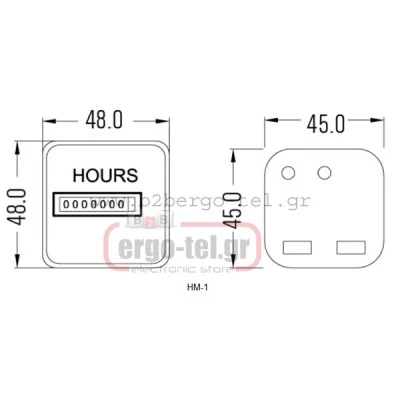Ωρομετρητής πόρτας πίνακα HM-1 240VAC-50Hz μέγιστη μέτρηση 99.999,9 ώρες 48x48mm Ωρομετρητής πόρτας πίνακα HM-1 240VAC-50Hz μέγιστη μέτρηση 99.999,9 ώρες 48x48mm