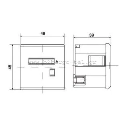 Ωρομετρητής πόρτας πίνακα HM142-1 10-80VAC/DC μέγιστη μέτρηση 99.999,9 ώρες 48x48mm