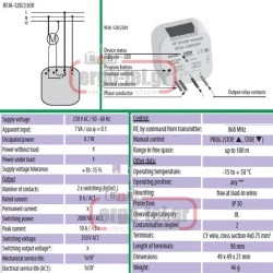 Ασύρματος δέκτης ELKO RFJA-12B ελέγχου ρολών-γκαραζόπορτας εμβέλεια 100m & 2εξοδοι