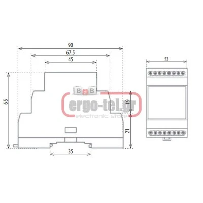 Ασύρματος δέκτης ράγας ELKO RFSA-66M 3modules 230V με κεραία & 6εξόδους εμβέλεια 200m