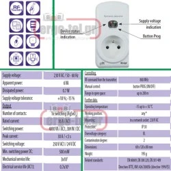 Ασύρματη πρίζα δέκτης ELKO RFSC-61/S 230V για έλεγχο με πομπούς εμβέλεια 200m 1έξοδος
